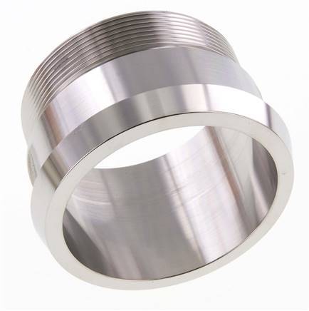 DIN 11851 Sanitärverschraubung (Molkerei) 100mm Konus x G3 Zoll Außengewinde aus Edelstahl