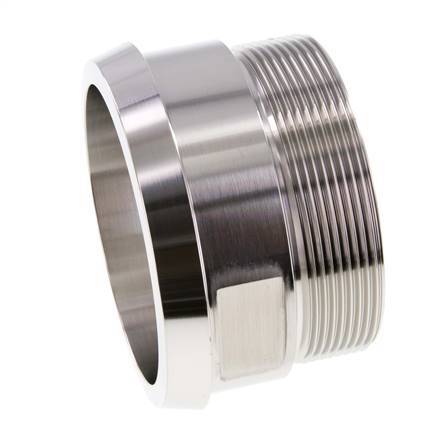 DIN 11851 Sanitärverschraubung (Molkerei) 100mm Konus x G3 Zoll Außengewinde aus Edelstahl
