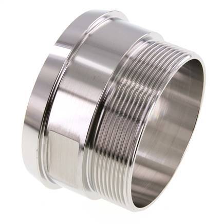 DIN 11851 Sanitärverschraubung (Molkerei) 100mm Konus x G3 Zoll Außengewinde aus Edelstahl