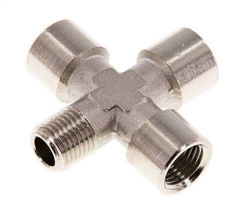 Cross Fitting R1/4'' Male - G1/4'' Female Nickel plated Brass 16 bar (224.8 psi)
