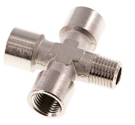 Cross Fitting R1/4'' Male - G1/4'' Female Nickel plated Brass 16 bar (224.8 psi)