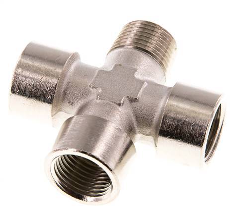 Cross Fitting R1/2'' Male - G1/2'' Female Nickel plated Brass 16 bar (224.8 psi)