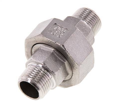 Gerade Verschraubung R3/8'' Edelstahl Flachdichtung PTFE 16bar (224.8psi)