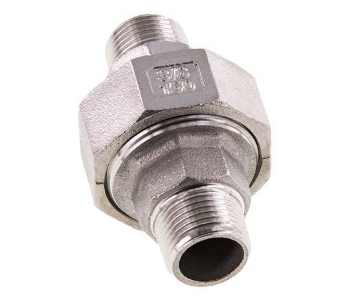 Gerade Verschraubung R3/8'' Edelstahl Flachdichtung PTFE 16bar (224.8psi)