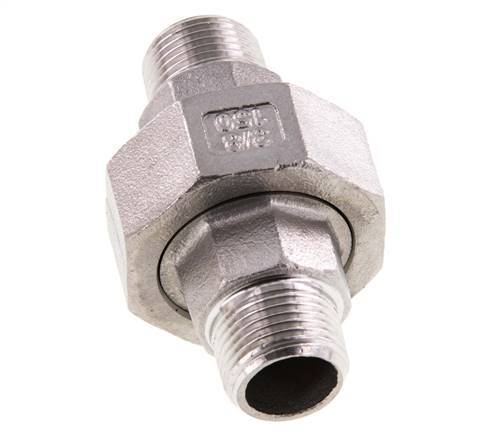 Gerade Verschraubung R3/8'' Edelstahl Flachdichtung PTFE 16bar (224.8psi)