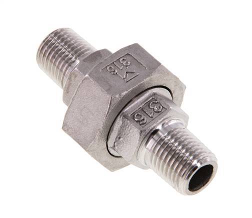 Gerade Verschraubung R1/4'' Edelstahl Flachdichtung PTFE 16bar (224.8psi)