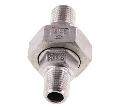 Gerade Verschraubung R1/4'' Edelstahl Flachdichtung PTFE 16bar (224.8psi)
