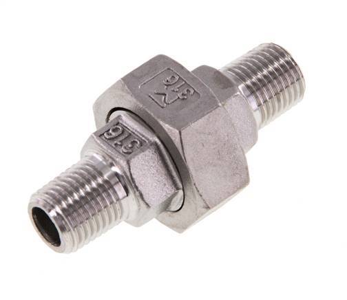 Gerade Verschraubung R1/4'' Edelstahl Flachdichtung PTFE 16bar (224.8psi)