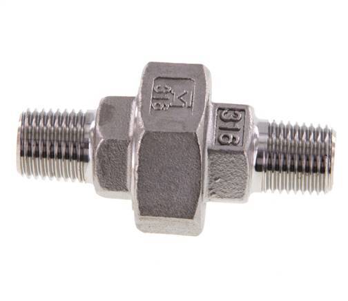Gerade Verschraubung R1/4'' Edelstahl Flachdichtung PTFE 16bar (224.8psi)