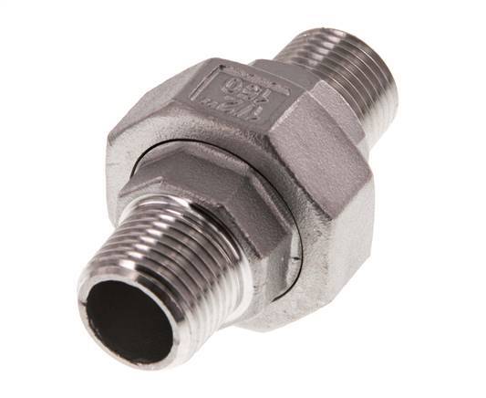Gerade Verschraubung R1/2'' Edelstahl Flachdichtung PTFE 16bar (224.8psi)