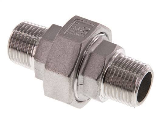 Gerade Verschraubung R1/2'' Edelstahl Flachdichtung PTFE 16bar (224.8psi)