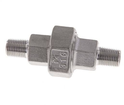 Gerade Verschraubung R1/8'' Edelstahl Flachdichtung PTFE 16bar (224.8psi)