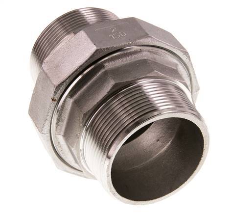 Gerade Verschraubung R2'' Edelstahl Flachdichtung PTFE 16bar (224.8psi)