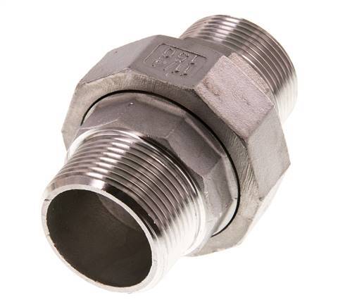 Gerade Verschraubung R1 1/4'' Edelstahl Flachdichtung PTFE 16bar (224.8psi)