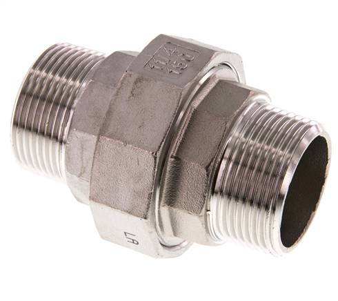 Gerade Verschraubung R1 1/4'' Edelstahl Flachdichtung PTFE 16bar (224.8psi)