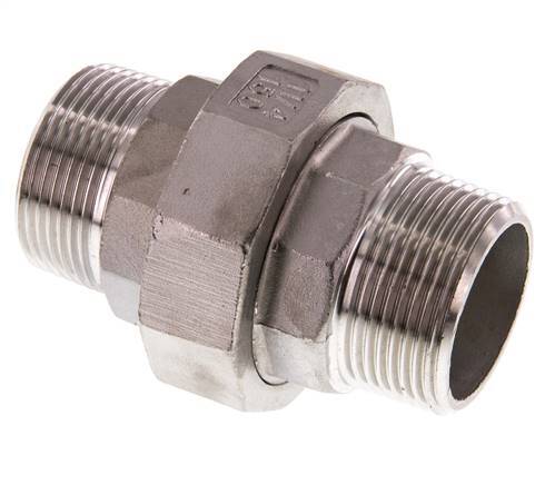 Gerade Verschraubung R1 1/4'' Edelstahl Flachdichtung PTFE 16bar (224.8psi)