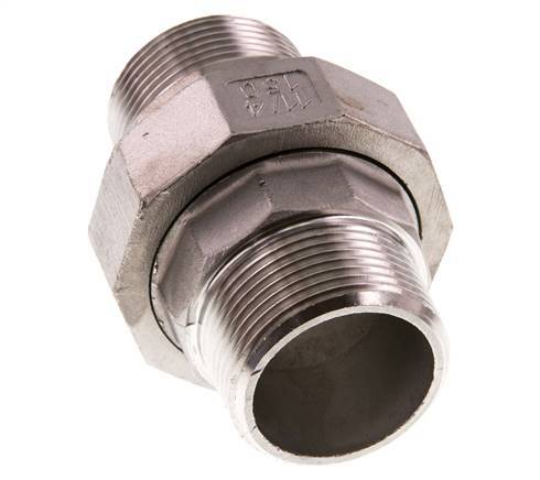 Gerade Verschraubung R1 1/4'' Edelstahl Flachdichtung PTFE 16bar (224.8psi)