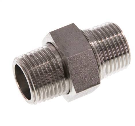 Doppelnippel R1/2'' Teilbare konische Dichtung aus Edelstahl 40bar (562.0psi)