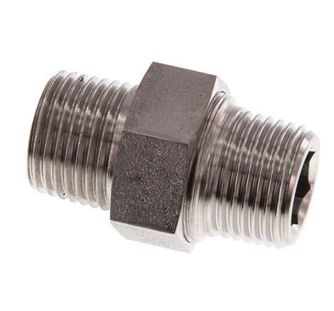 Doppelnippel R1/2'' Teilbare konische Dichtung aus Edelstahl 40bar (562.0psi)