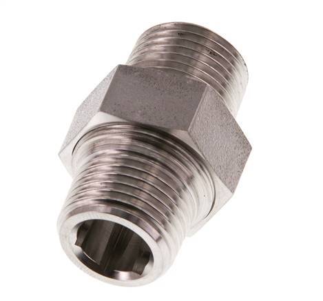 Doppelnippel R1/2'' Teilbare konische Dichtung aus Edelstahl 40bar (562.0psi)