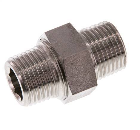 Doppelnippel R1/2'' Teilbare konische Dichtung aus Edelstahl 40bar (562.0psi)