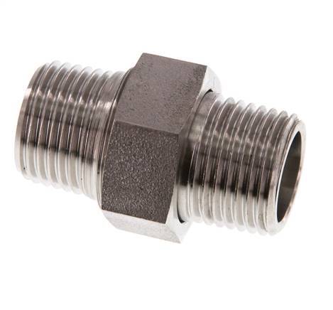 Doppelnippel R1/2'' Teilbare konische Dichtung aus Edelstahl 40bar (562.0psi)