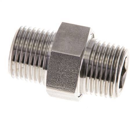 Doppelnippel R1/2'' trennbar Edelstahl Flachdichtung PTFE 40bar (562.0psi)