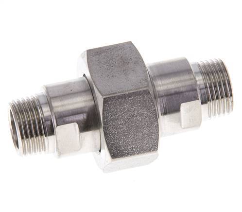 Doppelnippel R3/8'' trennbar Edelstahl Flachdichtung PTFE 40bar (562.0psi)