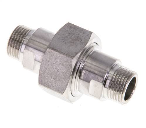 Doppelnippel R3/8'' trennbar Edelstahl Flachdichtung PTFE 40bar (562.0psi)