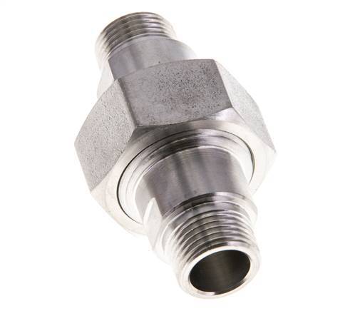 Doppelnippel R3/8'' trennbar Edelstahl Flachdichtung PTFE 40bar (562.0psi)