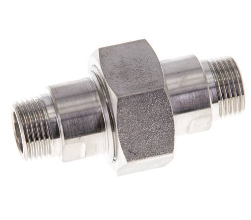 Doppelnippel R3/8'' trennbar Edelstahl Flachdichtung PTFE 40bar (562.0psi)