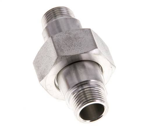 Doppelnippel R3/8'' trennbar Edelstahl Flachdichtung PTFE 40bar (562.0psi)