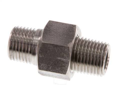 Doppelnippel R1/8'' Teilbare konische Dichtung aus Edelstahl 40bar (562.0psi)