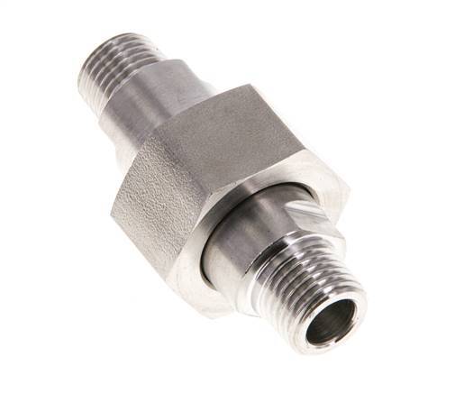 Doppelnippel R1/4'' trennbar Edelstahl Flachdichtung PTFE 40bar (562.0psi)