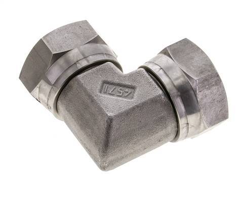90deg Angled Fitting G1 1/2'' Female High Pressure Stainless Steel 60° Cone 125bar (1756.25psi) Hydraulic