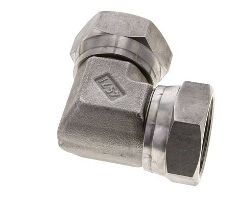 90deg Angled Fitting G1 1/2'' Female High Pressure Stainless Steel 60° Cone 125bar (1756.25psi) Hydraulic
