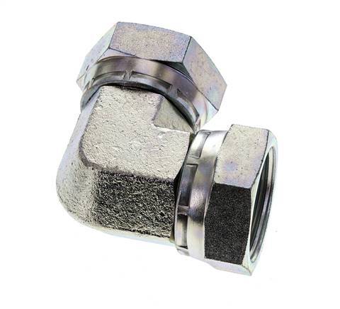 90 Grad Winkelverschraubung G1 1/4'' Innengewinde Hochdruck Stahl 60° Konus 150bar (2107.5psi) Hydraulisch