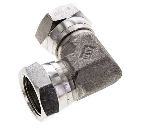 90 Grad abgewinkeltes Fitting G1'' Innengewinde Hochdruck Edelstahl 60° Konus 150bar (2107.5psi) Hydraulisch