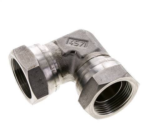 90 Grad Winkelverschraubung G1 1/4'' Innengewinde Hochdruck Edelstahl 60° Konus 150bar (2107.5psi) Hydraulisch