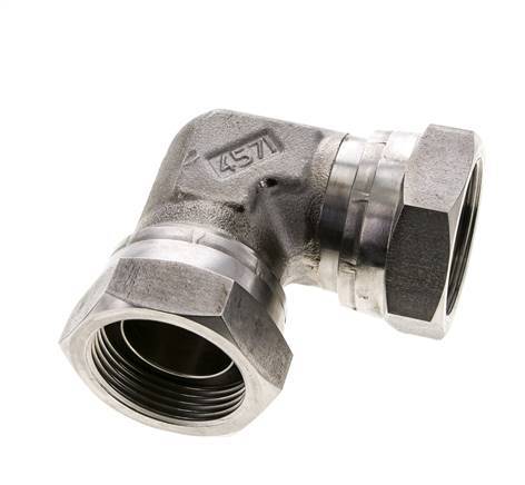 90 Grad Winkelverschraubung G1 1/4'' Innengewinde Hochdruck Edelstahl 60° Konus 150bar (2107.5psi) Hydraulisch