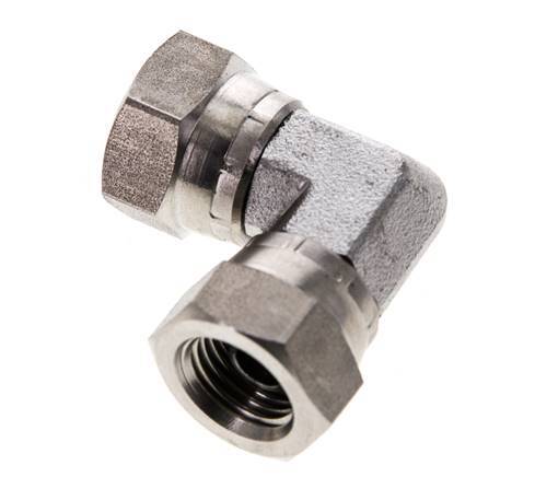 90 Grad abgewinkeltes Anschlussstück G1/4'' Innengewinde Hochdruck-Edelstahl 60° Konus 575bar (8078.75psi) Hydraulisch