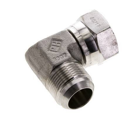 90 Grad JIC-Winkelverschraubung UN 1-5/16''-12 Außengewinde x Innengewinde Edelstahl 170 bar (2388,5 psi)