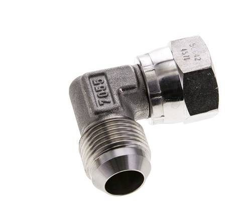 90 Grad JIC-Winkelfitting UN 1-1/16''-12 Außengewinde x Innengewinde Edelstahl 210bar (2950.5psi)