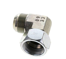 90Grad JIC-Winkelverschraubung UN 1-5/8''-12 Außengewinde x Innengewinde Stahl 140bar (1967.0psi)