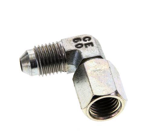 90 Grad JIC-Winkelfitting UNF 7/16''-20 Außengewinde x Innengewinde Stahl 310 bar (4355,5 psi)