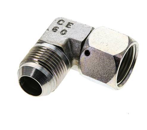 90Grad JIC-Winkelverschraubung UN 1-1/16''-12 Außengewinde x Innengewinde Stahl 210bar (2950,5psi)