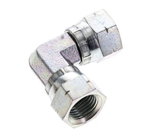 90Grad JIC-Winkelverschraubung UNF 9/16''-18 Stahl 275bar (3863.75psi)