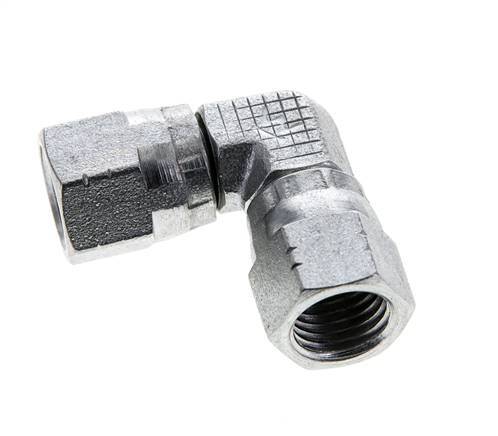 90Grad JIC-Winkelverschraubung UNF 7/16''-20 Stahl 310bar (4355,5psi)