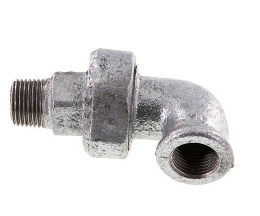 90 Grad abgewinkeltes Verbindungsstück 1/2'' Male R x Female Rp Cast Iron Conical Seal 25bar (351.25psi)