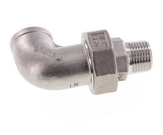 90 Grad abgewinkelter Anschluss 1/2'' Außengewinde R x Innengewinde Rp Edelstahl konische Dichtung 16bar (224.8psi)